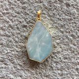 Irregular Shape Amazonite Pendant Necklace Crafts PD338