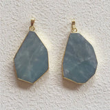 Irregular Shape Amazonite Pendant Necklace Crafts PD338