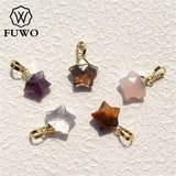 Tiny Star Crystal Quartz Pendant 24K Electroplated Semi-precious Stone