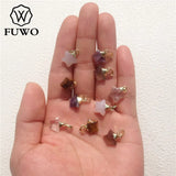 Tiny Star Crystal Quartz Pendant 24K Electroplated Semi-precious Stone