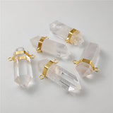 Clear Quartz Pendant Double Point Crystal Necklace PD452