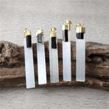 Selenite Bar Pendants With Tourmaline Charm Crystal Blade 5PCS
