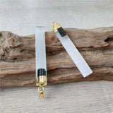 Selenite Bar Pendants With Tourmaline Charm Crystal Blade 5PCS