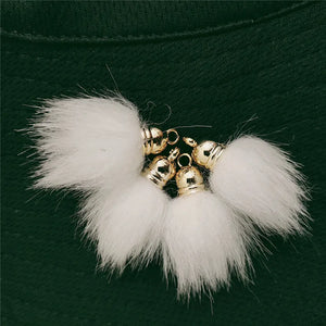 19 Colors Mini Pompon Faux Rabbit Fur Ball Jewelry Pendant Bag Chain Tassel