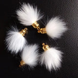 19 Colors Mini Pompon Faux Rabbit Fur Ball Jewelry Pendant Bag Chain Tassel