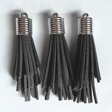 Asymmetric Leather Tassel Silver Top DIY Jewelry Accessories 12pcs/lot