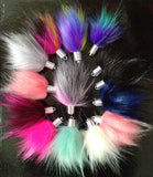 10pcs Rainbow Pompons Faux Rabbit Fur Ball DIY Jewelry Pendant