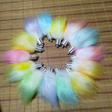 10pcs Rainbow Pompons Faux Rabbit Fur Ball DIY Jewelry Pendant