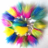 10pcs Rainbow Pompons Faux Rabbit Fur Ball DIY Jewelry Pendant