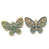 FVRVENT 20pcs Antique Green Bronze Butterflys Pendants Charms for Jewelry Making