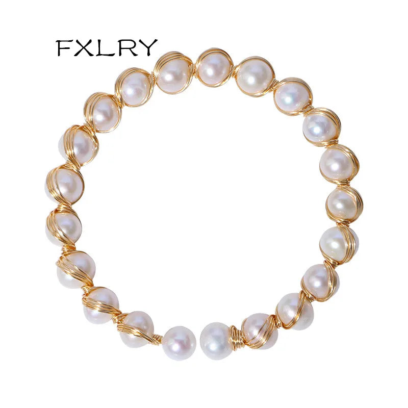 Stylish Freshwater Pearl Braided Bracelet for Women