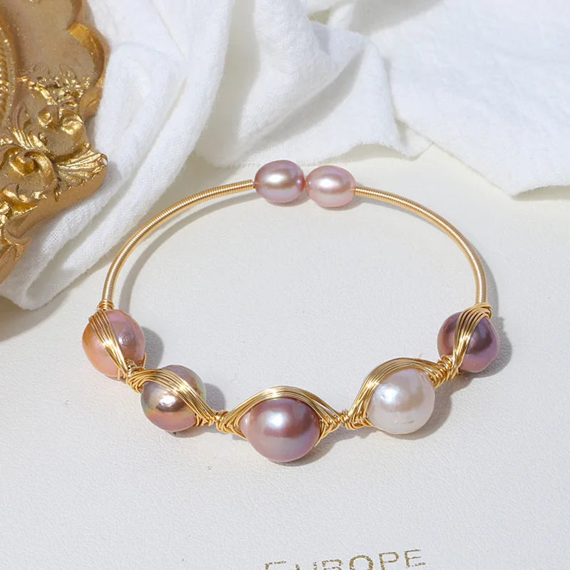Baroque Freshwater Pearl Open Bracelet