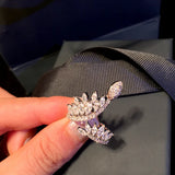 CZ Open Rings Crystal Branch Adjustable Finger Rings