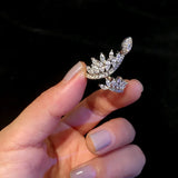 CZ Open Rings Crystal Branch Adjustable Finger Rings