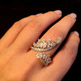 CZ Open Rings Crystal Branch Adjustable Finger Rings