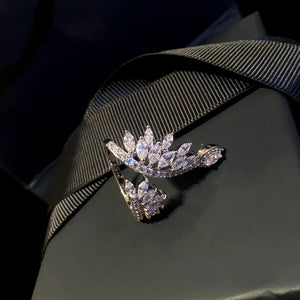 CZ Open Rings Crystal Branch Adjustable Finger Rings