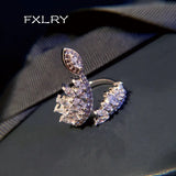 CZ Open Rings Crystal Branch Adjustable Finger Rings