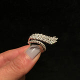 Vintage Leaf Zirconia Adjustable Ring