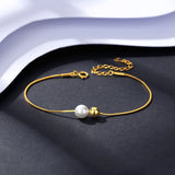 Delicate Pearl Bracelet Thin Adjustable Bead Girl Jewelry Gift