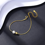 Delicate Pearl Bracelet Thin Adjustable Bead Girl Jewelry Gift