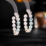 Zircon Peach Heart Big Circle Earrings