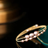 Natural Pearl Bangle Bracelet Multi-layer Women Gift