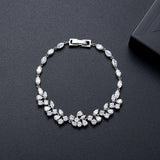 Adjustable Leaves CZ Bracelet for Bridals