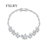 Adjustable Leaves CZ Bracelet for Bridals