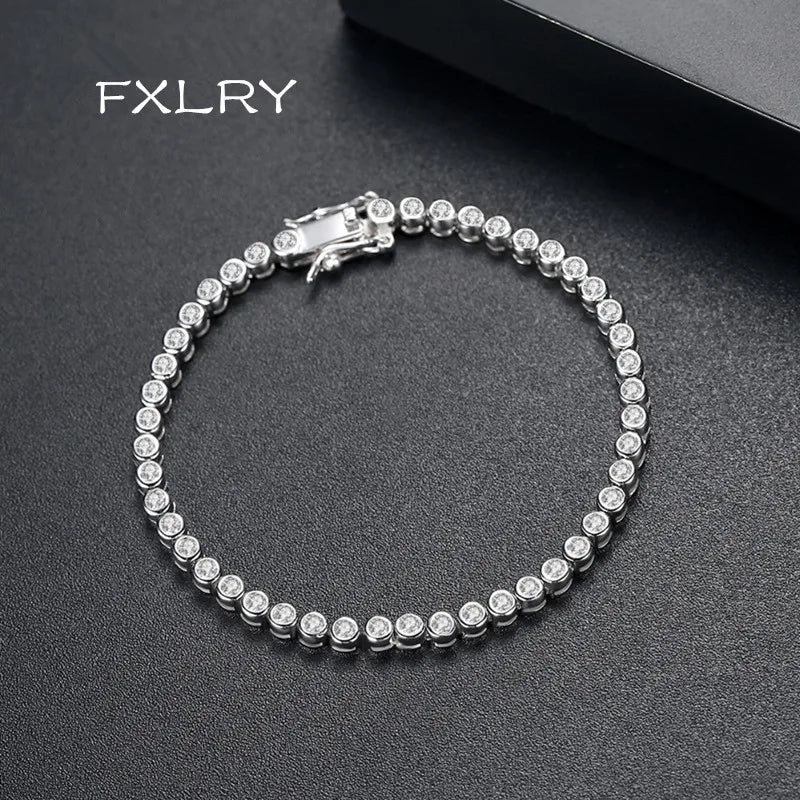 Micro Inlay CZ Tennis Round Bracelet Party Gift