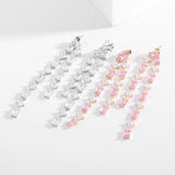 Geometric Flash Rectangle Zircon Earrings