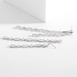 Geometric Flash Rectangle Zircon Earrings