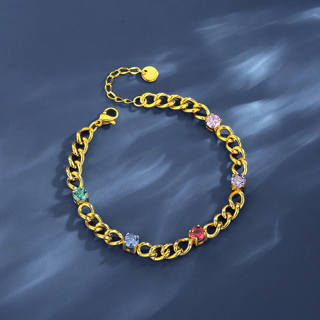 Zircon Tennis Chain Stainless Steel Bracelet for Women