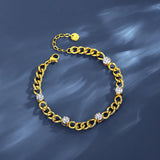 Zircon Tennis Chain Stainless Steel Bracelet for Women