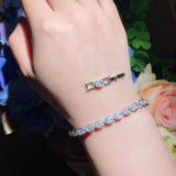 Oval CZ Tennis Bracelet Bangle for Women Wedding Jewelry