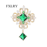 French Mosaic Inlay CZ Retro Chinese Knot Brooch