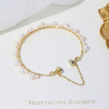 Natural Pearl Bracelet w/ Suction Buckle for Lady Jewelry