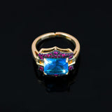 Adjustable CZ Geometry Ring - Wedding Jewelry