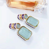 Green Cubic Zirconia Wedding Earring For Women