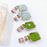 Green Cubic Zirconia Wedding Earring For Women