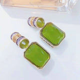 Green Cubic Zirconia Wedding Earring For Women