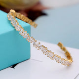 Fashionable Zircon Bracelet and Open Bracelet Set