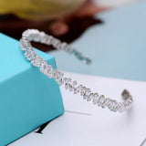 Fashionable Zircon Bracelet and Open Bracelet Set