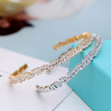 Fashionable Zircon Bracelet and Open Bracelet Set