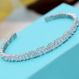 Fashionable Zircon Bracelet and Open Bracelet Set