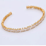Fashionable Zircon Bracelet and Open Bracelet Set