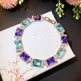 Purple Cubic Zirconia Crystal Bracelet for Women