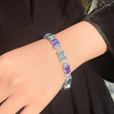 Purple Cubic Zirconia Crystal Bracelet for Women