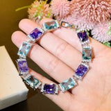 Purple Cubic Zirconia Crystal Bracelet for Women