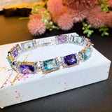 Purple Cubic Zirconia Crystal Bracelet for Women