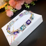 Purple Cubic Zirconia Crystal Bracelet for Women